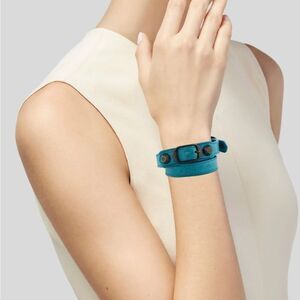 *Balenciaga* AUTHENTIC Leather Arena Triple Tour Wrap Bracelet